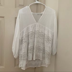 White Sheer Lace Tunic